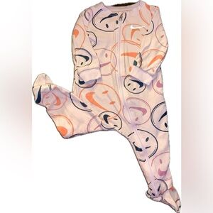 Nike Baby Pink Zip Footie, 9M